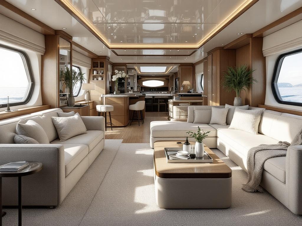 Luxury yacht interior detailing and cleaning service in South Florida